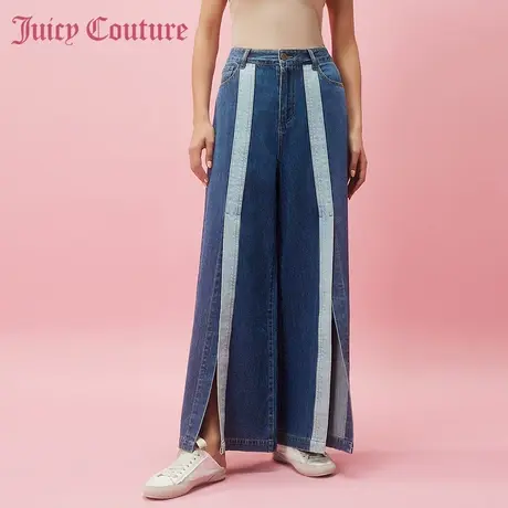 Juicy Couture橘滋春夏新款牛仔裤长裤牛仔阔腿裤酷帅休闲风女商品大图