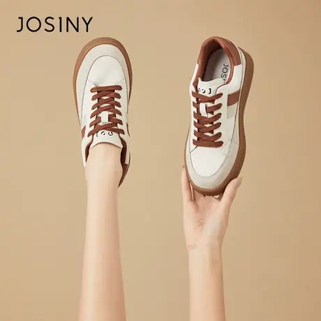 Josiny/卓诗尼厚底松糕德训鞋女2024年春季新款百搭平底休闲板鞋商品大图