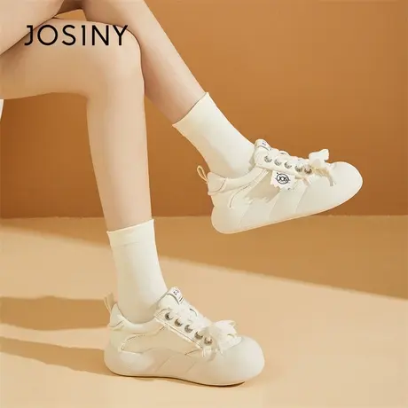 Josiny/卓诗尼厚底板鞋女2024新款春季女鞋软底小白鞋休闲运动鞋商品大图
