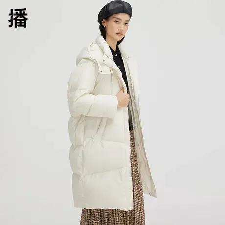 播连帽羽绒服女2023冬季新品通勤宽松休闲韩版加厚外套DDQ4RD5312商品大图