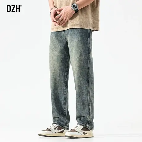 男士美式复古牛仔裤男直筒宽松秋季男裤2023新款大码裤子vibe高街商品大图