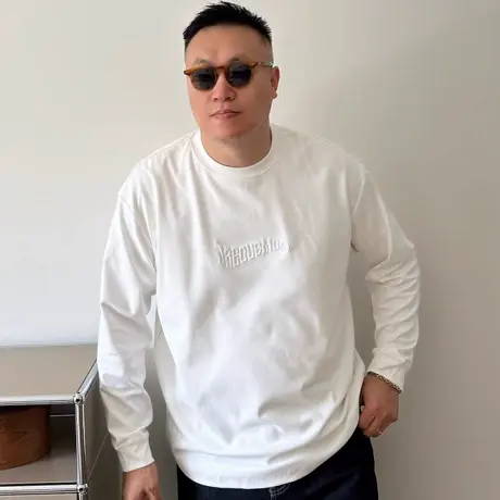 大依无忧大码男装秋新款简约舒适潮胖子加肥加大男款长袖T恤三色商品大图