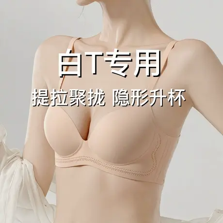 梦芭蒂小胸聚拢显大隐形粉底肤内衣女无痕文胸上托防下垂收副乳夏商品大图