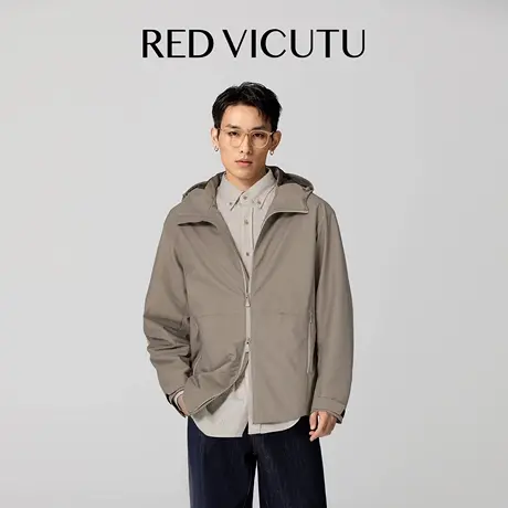 VICUTU威可多男士夹克潮流时尚连帽外套简约日常通勤休闲百搭夹克图片