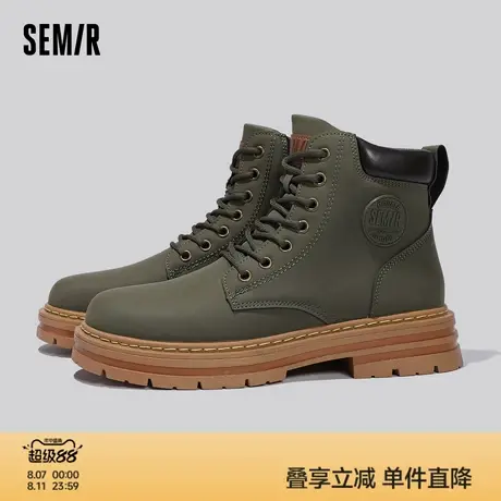 Semir男鞋工装马丁靴男款2025春夏季新款潮流高帮厚底登山鞋子男图片