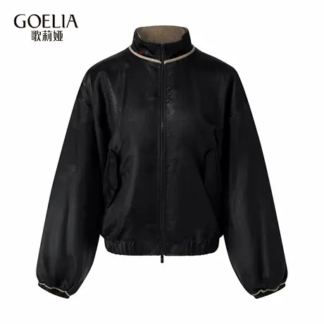 歌莉娅秋季新品19姆米梅兰竹菊香云纱羊绒夹克1E9L6K2E0商品大图