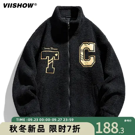 VIISHOW美式高街羊羔绒棉衣男冬季潮牌cityboy加绒加厚保暖棉服商品大图