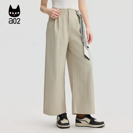 a02宽松直筒裤子女2025新款秋季阔腿裤通勤穿搭秋装休闲长裤商品大图
