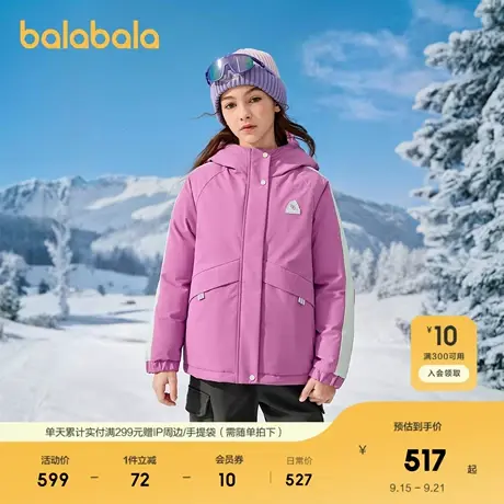 【商场同款】巴拉巴拉童装儿童羽绒服女童2025冬防护保暖工装外套图片