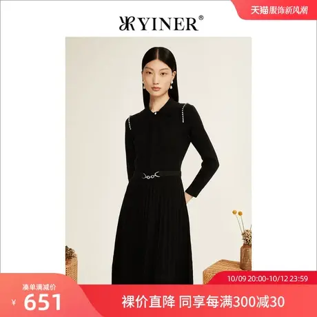 【摩登中式】YINER音儿女装2022冬季新款针织连衣裙图片
