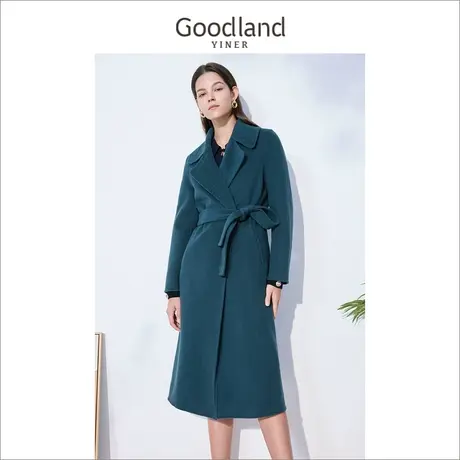 音儿美地女装2022冬新款风衣式含羊绒羊毛双面呢大衣高级感商品大图