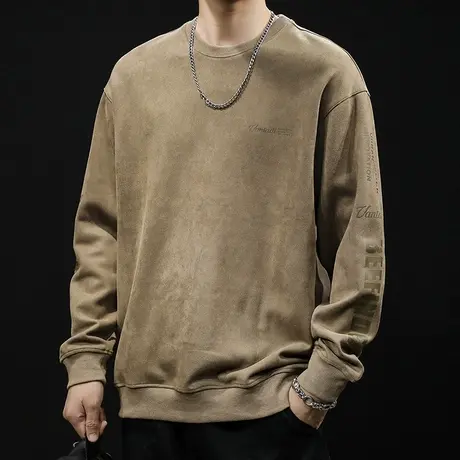 潮牌加绒卫衣男秋冬款美式男款衣服冬季2023新款男士长袖大码男装商品大图