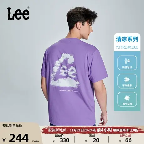 Lee商场同款23新品舒适版印花圆领凉感男短袖T恤LMT004551200图片