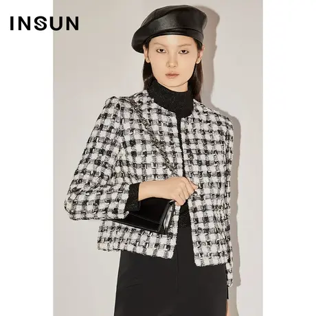 COVER冬季玫瑰花小香风显瘦百搭短外套商品大图