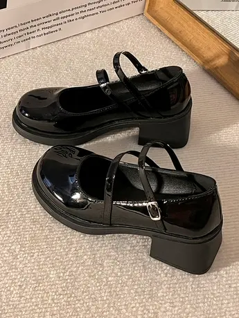 玛丽珍鞋女2024新款夏季高跟女鞋子法式百搭单鞋网红英伦风小皮鞋商品大图