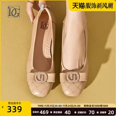 【商场同款】方头单鞋女低跟2024新款通勤正装真皮皮鞋软底妈妈鞋图片