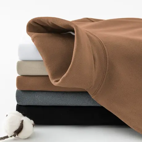 300g重磅双面德绒打底衫高领长袖t恤男秋冬季保暖内搭体恤秋衣服图片