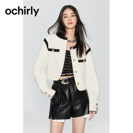 【品牌甄选】欧时力 茧形廓形小香风短外套女 23秋冬法式设计感图片