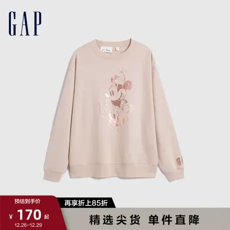 【迪士尼联名】Gap女装冬季新款抓绒保暖卫衣休闲套头衫811624商品大图
