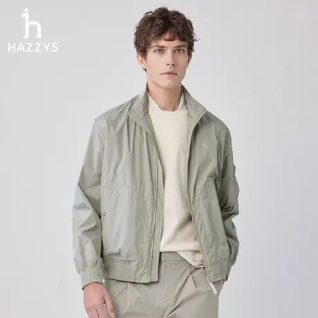 【商场同款】Hazzys哈吉斯2024春季新品宽松休闲立领夹克衫外套男图片