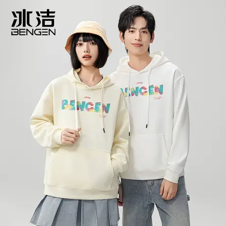 冰洁运动卫衣男春秋季2024新款连帽重磅高街秋装情侣上衣女士外套商品大图