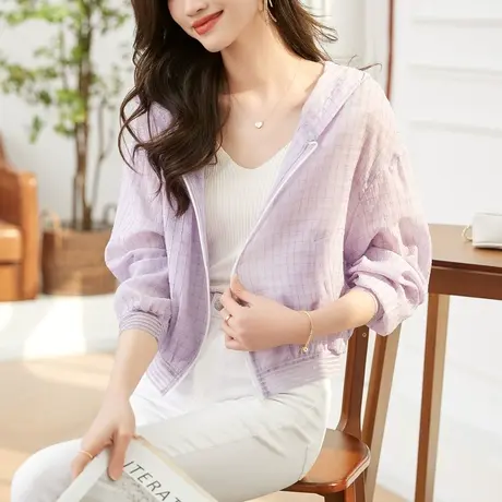 时尚气质休闲外套2023年春季新款淑女温柔宽松显瘦通勤连帽上衣图片