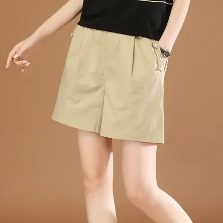 韩潮袭人松紧腰宽松休闲短裤热裤女2023夏新款百搭阔腿运动裤薄款图片