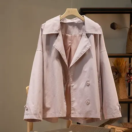 享永子有型有调性 西装领中长款风衣外套气质休闲百搭2023新款秋图片