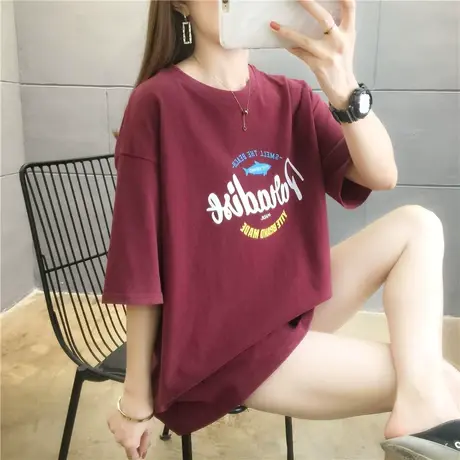 2023新款夏季港风短袖t恤女百搭韩版潮流宽松半袖上衣休闲打底衫商品大图