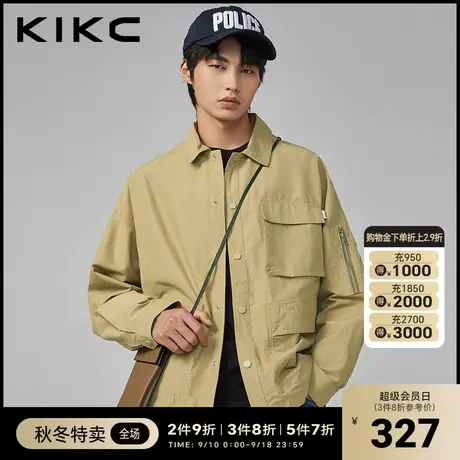 kikc夹克外套男2023秋季新款宽松工装潮流休闲商场同款长袖外套图片
