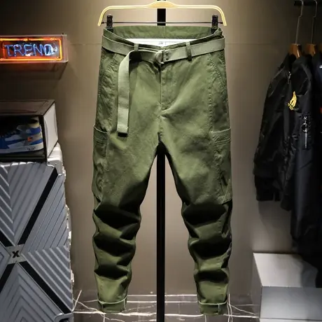 工装裤男士香港潮牌休闲长裤男直筒宽松长裤春夏季裤子男韩版潮流商品大图