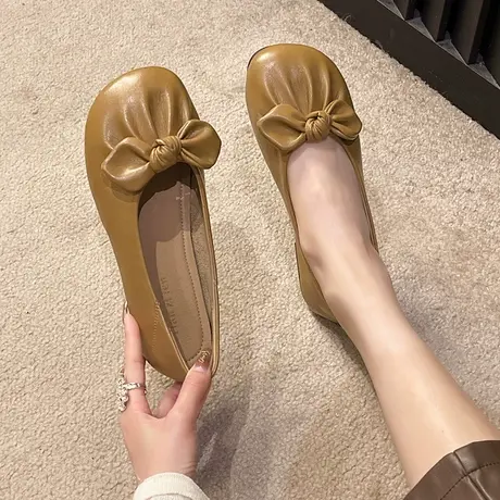 单鞋女平底2023新款软底温柔晚晚鞋仙女风配裙子玛丽珍鞋女奶奶鞋商品大图