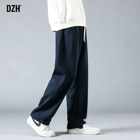 男士藏青色裤子直筒宽松运动裤男2024年春季休闲裤男款直筒裤卫裤图片