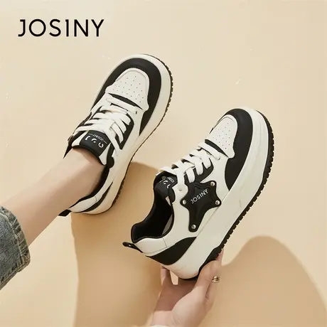 Josiny/卓诗尼厚底女鞋2024新款春季百搭增高爆款小白鞋休闲板鞋商品大图