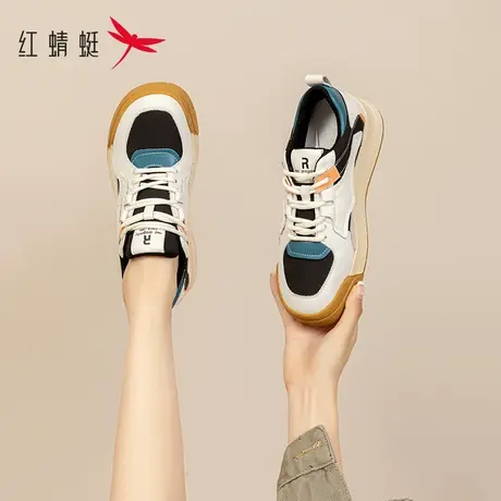 红蜻蜓鞋子女春夏女鞋运动鞋2023新款平底板鞋女款休闲复古德训鞋图片