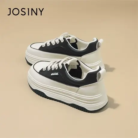 Josiny/卓诗尼小白鞋女2024新款春季爆款松糕鞋厚底休闲运动板鞋商品大图