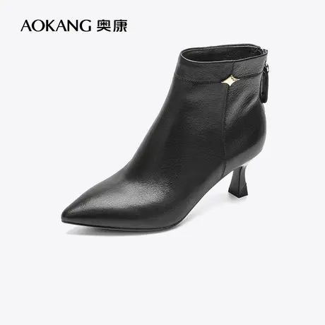 【门店发货】奥康女鞋 2022冬季新款时尚百搭细跟气质潮流百搭图片
