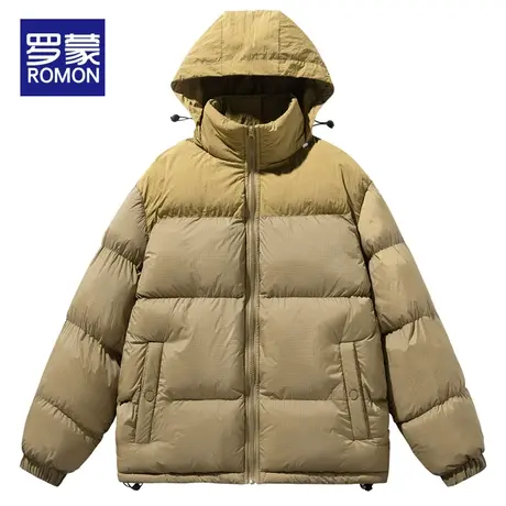 罗蒙面包服男冬季棉衣加厚潮牌立领拼接羽绒棉服男款外套2023新款图片