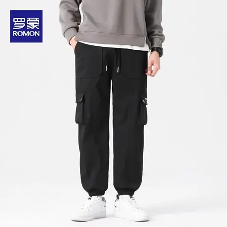 罗蒙男士加厚休闲裤2023冬季时尚加绒保暖工装裤宽松青年直筒长裤图片