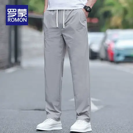 罗蒙男士休闲裤夏季薄款2025新款潮牌速干男裤直筒宽松冰丝裤子男商品大图