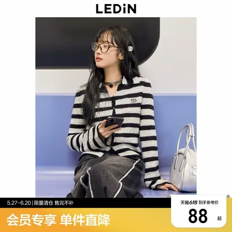 乐町小翻领修身套衫女秋冬新款针织衫C2EED4E07商品大图
