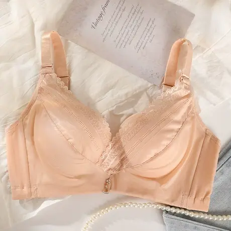 奥维丝丽内衣女小胸聚拢厚款上托聚拢调整型收副乳无钢圈女士文胸商品大图