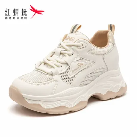 红蜻蜓老爹鞋女2025夏季新款拼色休闲鞋子女系带户外运动跑步鞋女商品大图