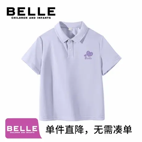 百丽童装女童夏季上衣中大童凉感速干POLO衫薄款夏装儿童短袖t恤M商品大图