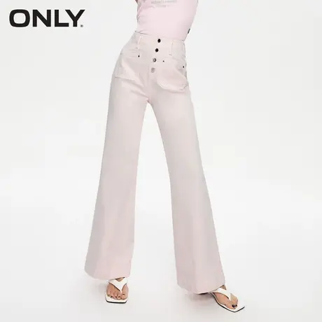 【买5免1】ONLY奥莱夏季新款时尚显瘦高腰开叉喇叭牛仔裤女商品大图