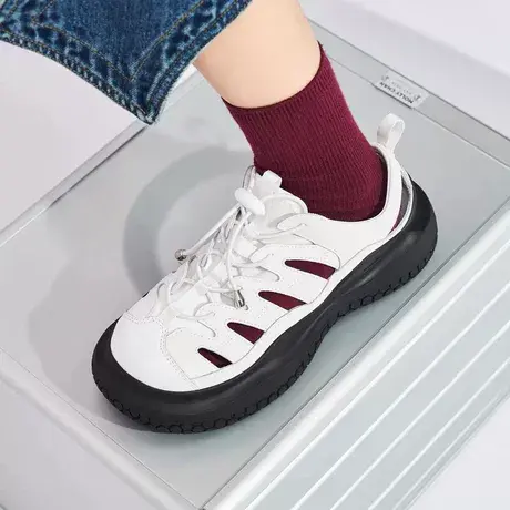 2023年夏季新款时尚休闲鞋百搭镂空白色包头厚底罗马凉鞋女ins潮商品大图