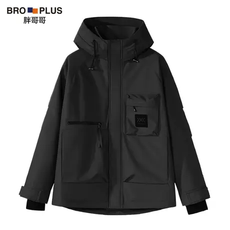 胖哥哥大码羽绒服男冬季新款男士工装外套宽松加肥加大男装时尚潮图片