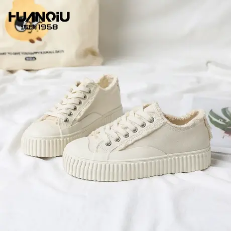 环球2024年秋冬新款休闲潮帆布鞋女鞋子乞丐鞋百搭小众设计板鞋女商品大图