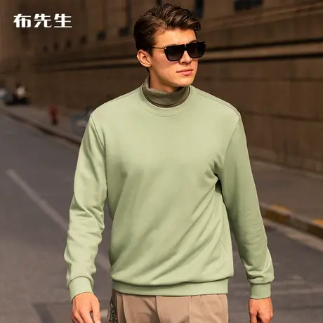 MrBu布先生休闲长袖卫衣男秋冬加厚保暖圆领基础款纯色T恤KT00956图片