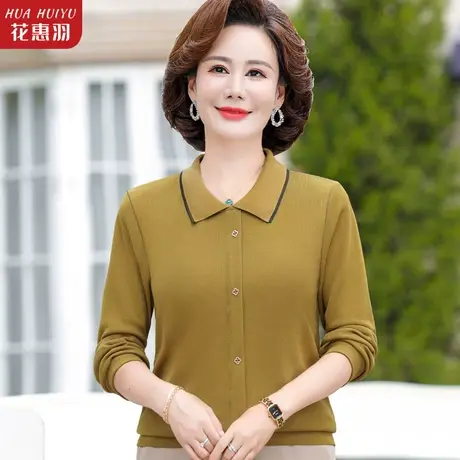 中年妈妈秋装打底衫洋气衣服2023新款中老年女装秋季上衣时尚小衫图片